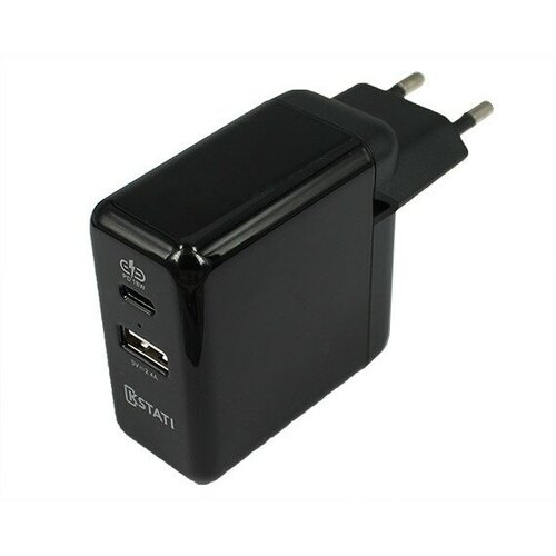 1USB + USB-C Kstati QC016, 30W - сетевое зарядное устройство, черный