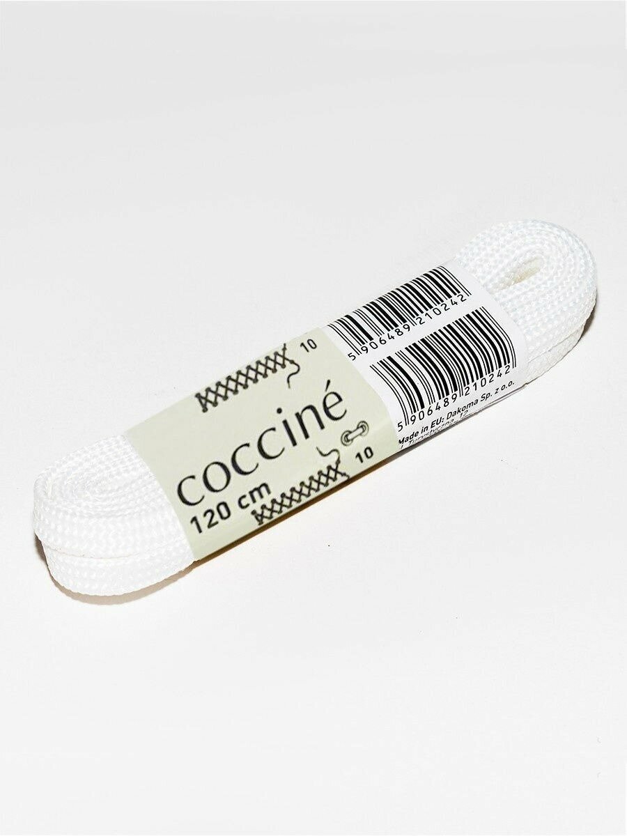 Шнурки хлопковые круглые толстые Coccine, белый, 5 мм, 120 см