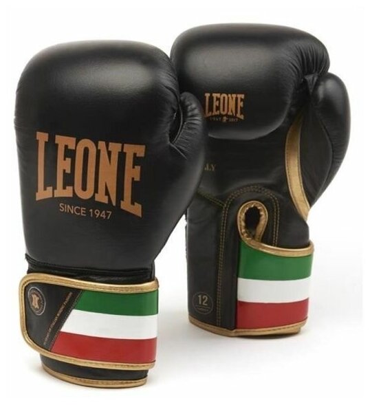 Боксерские перчатки Leone Guanti Boxe Italy 47 GN039 Black (10 унций)