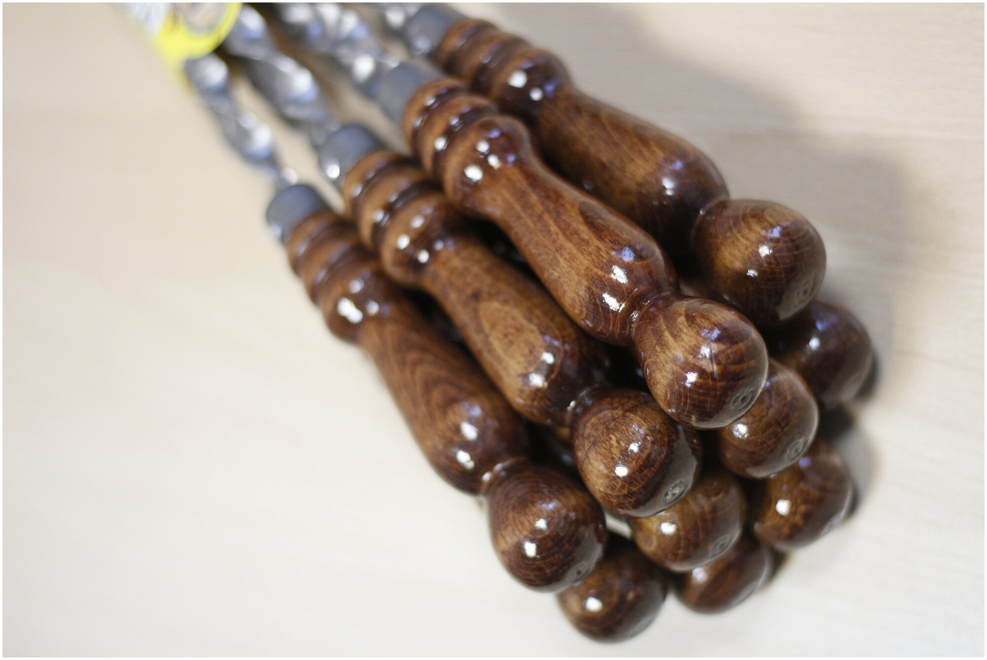 Шампуры для люля, набор 12шт, 45см, с деревянной ручкой, из нержавеющей стали, ширина 20мм - фотография № 7