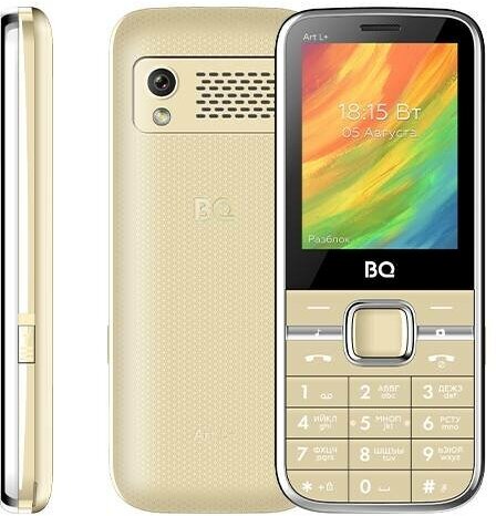 Сотовый телефон BQ BQM-2448 Art L+ золотой (2G,2*SIM,2,4",320х240, mSD до 32 ГБ,0,3Мп,1000мАч, BT, FM)