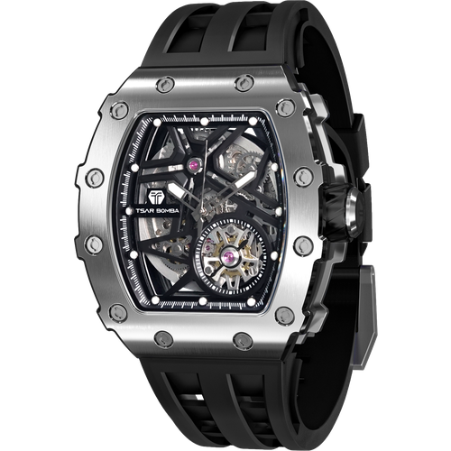 Наручные часы TSAR BOMBA Automatic, черный наручные часы tsar bomba мужские наручные часы tsar bomba automatic carbon fiber tb8207cf 01 черный