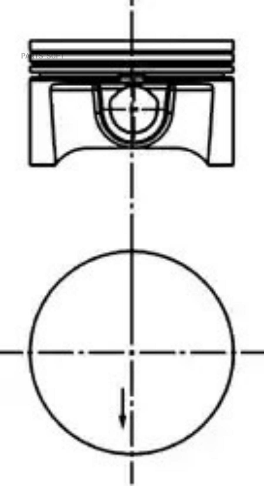 KOLBENSCHMIDT 40388620 Поршень dm.79.00x1.2x1.2x2.0 +0.50 Цена за 1 шт.