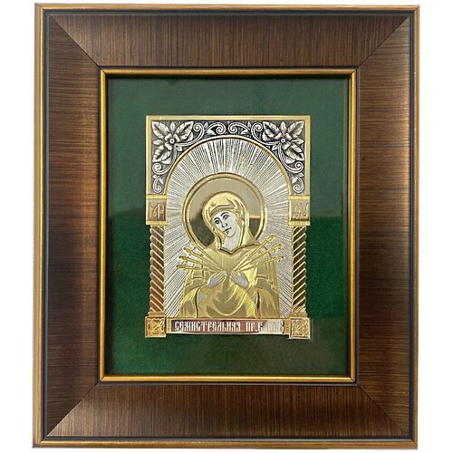 Икона из серебра ручной работы Божией Матери Семистрельная 9801015-з, Серебро 925°