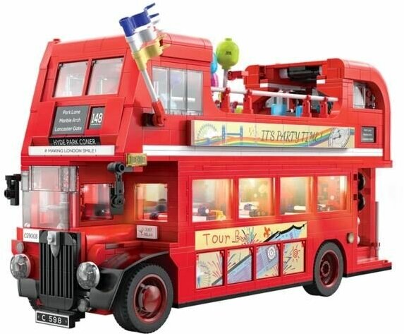 Конструктор CADA Лондонский винтажный туристический автобус, 1770 деталей