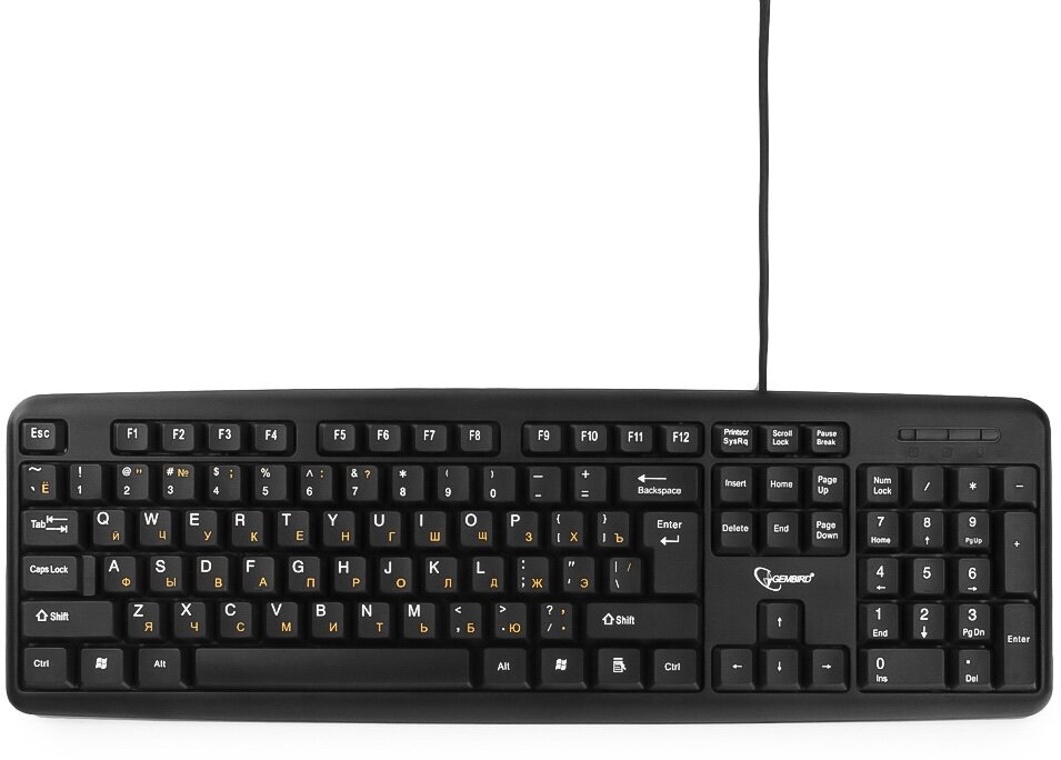 Клавиатура Gembird KB-8320UXL-BL Black USB черный, английская/русская (ISO)