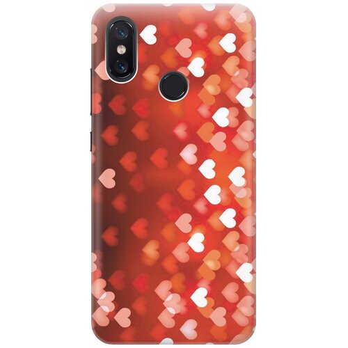 фото Cиликоновый чехол на xiaomi mi 8 / сяоми ми 8 с принтом "бокэ из красных сердечек" gosso
