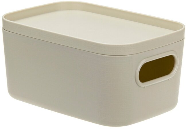 Коробка для хранения 'Инфинити' 0,65 литров с крышкой 14х9,5х7 мм пластик латте М 2344 (М-Пл)