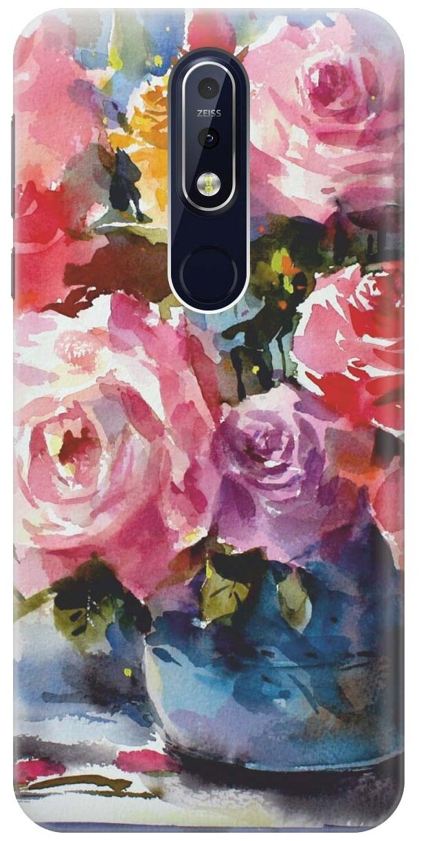 RE: PAЧехол - накладка ArtColor для Nokia 7.1 (2018) с принтом "Акварельный букет цветов"