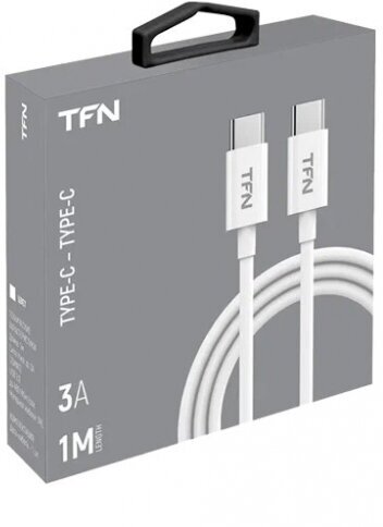 Кабель Tfn USB Type-C - Type-C, 1 м, 3 A, белый