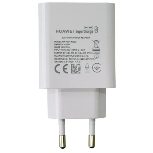 Сетевое зарядное устройство для Huawei Super Charge с USB входом Max 40W (HW-100400E00) 10pcs micro usb charging port connector for huawei honor 30pro v20 v30 pro mate 20 30 40 p30 p40 nova 6 mate40 charger jack plug