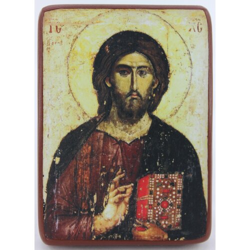 Православная Икона Господь Вседержитель, деревянная иконная доска, левкас, ручная работа (Art.1148Мм)