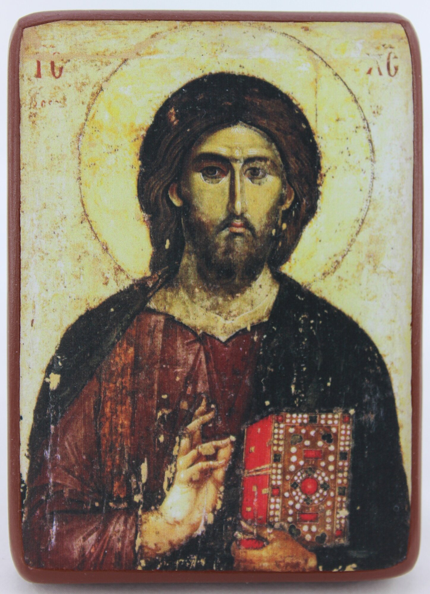 Православная Икона Господь Вседержитель, деревянная иконная доска, левкас, ручная работа (Art.1148Мм)