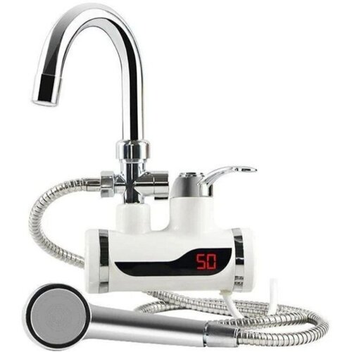 Водонагреватель проточный электрический с душем белый 1699₽