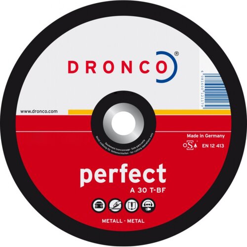 Шлифовальный диск по металлу Perfect A30T 115x6x22,23 Dronco (1шт)