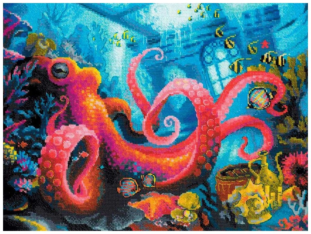 Набор для вышивания "Подводное царство", 30x40 см, Риолис (Сотвори Сама)