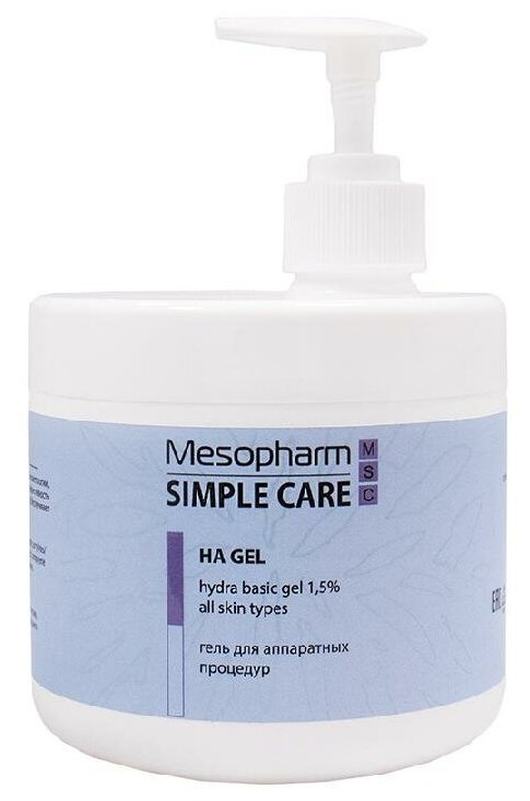 Mesopharm Simple care Ha gel гель для лица для аппаратных процедур, 500 мл