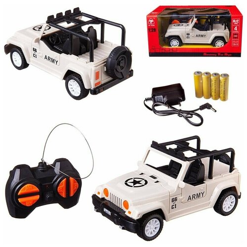Junfa Toys Машинка на радиоуправлении белая, световые эффекты