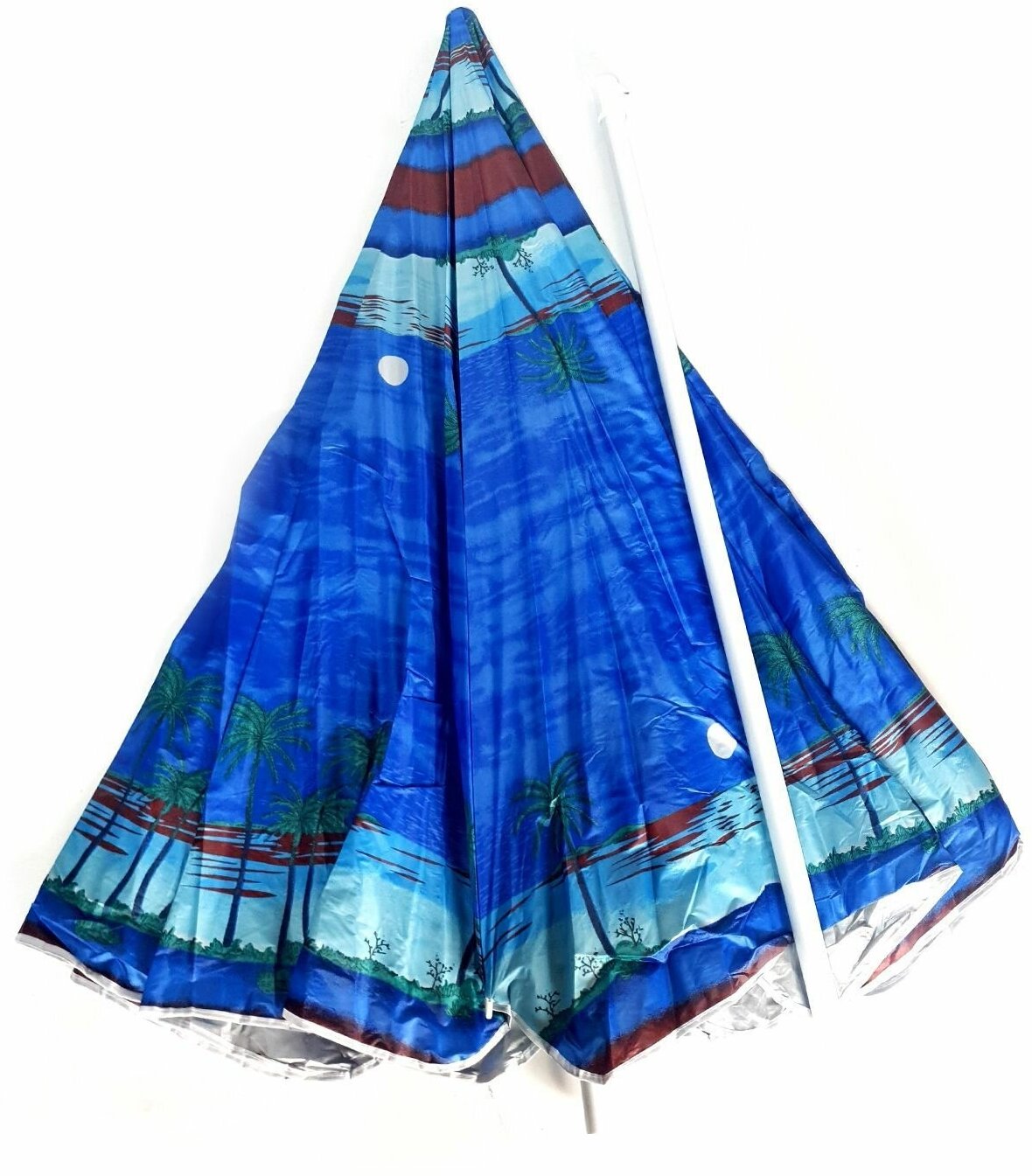 Зонт пляжный садовый синий - фотография № 5
