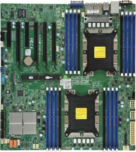 Материнская плата E-ATX Supermicro MBD-X11DPI-NT-B (2xLGA 3647, C622, 16xDDR4, 14 SATA3, 6 PCI-E, E-ATX 12 "х 13", 4xUSB 2.0, 5xUSB 3.0, VGA, 2xCOM)