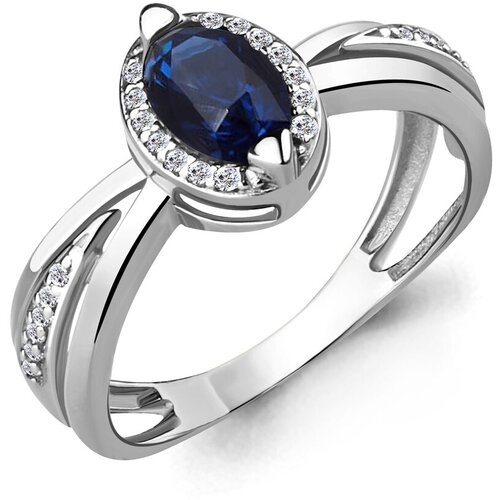 Кольцо AQUAMARINE, серебро, 925 проба, размер 16.5, серебряный кольцо aquamarine ночной блеск