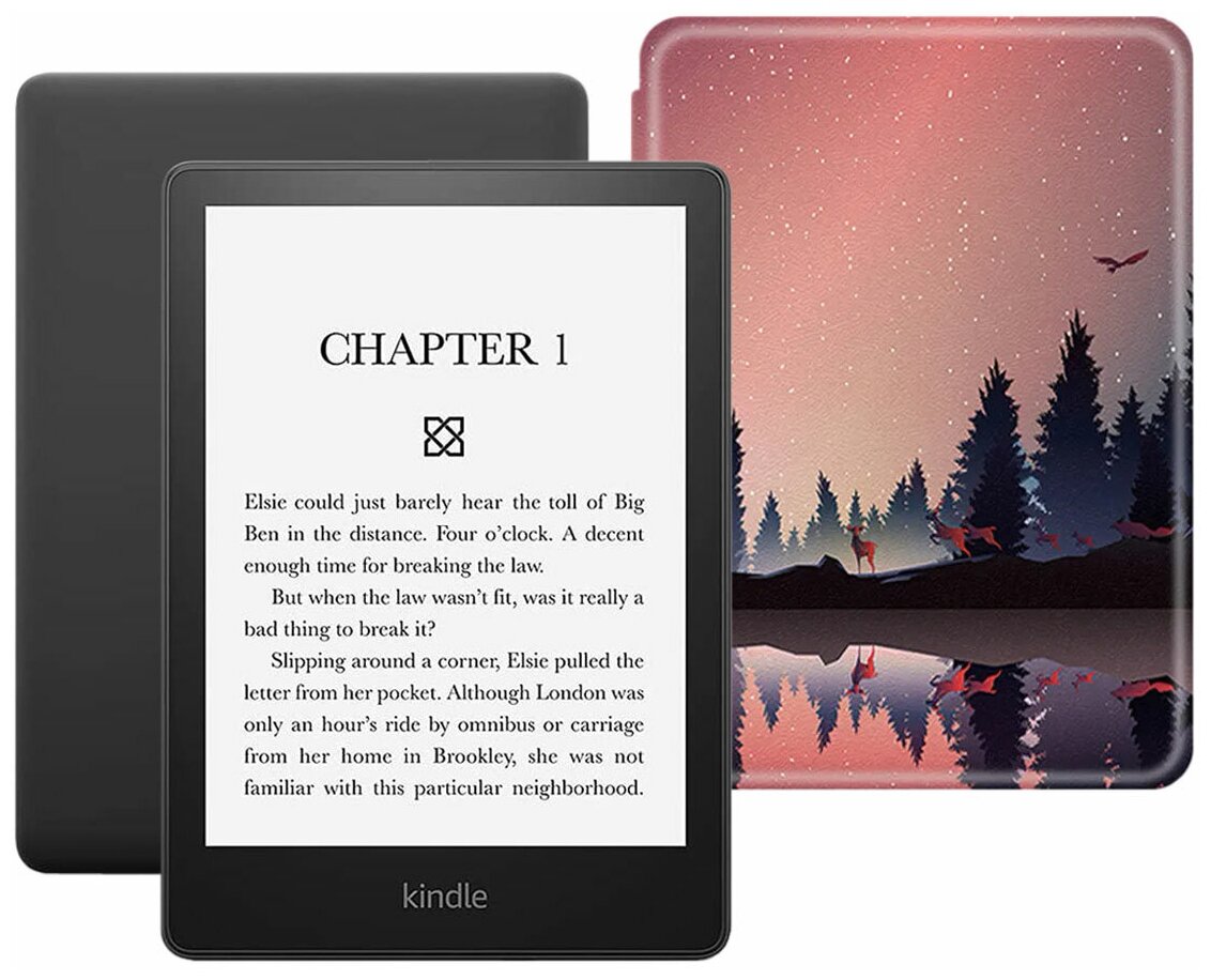 Электронная книга Amazon Kindle PaperWhite 2021 8Gb black Ad-Supported с обложкой ReaderONE