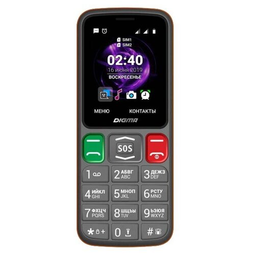 Телефон DIGMA Linx S240, серый / оранжевый