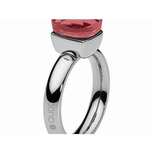 фото Кольцо qudo, нержавеющая сталь, размер 16.5, красный, серебряный