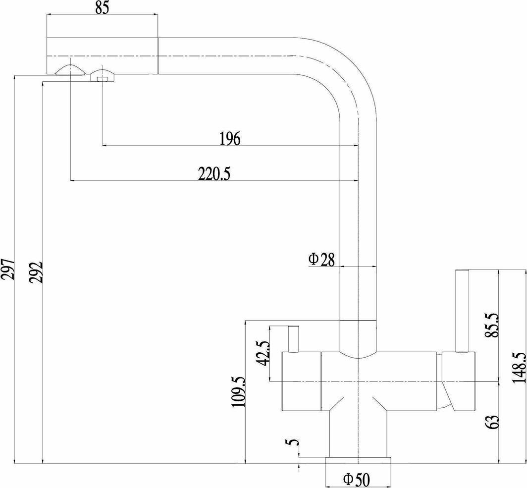 Смеситель для кухни Zorg Inox SZR-7039 Сталь