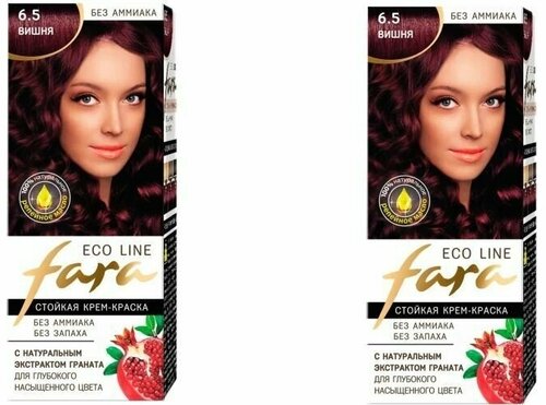 Краска для волос FARA (Фара) Eco Line Green, 6.5 вишня х 2шт