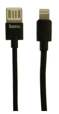 USB кабель HOCO U55 Outstanding Lightning 8-pin, 2.4А, 2-сторонний USB, 1.2м, нейлон (черный)