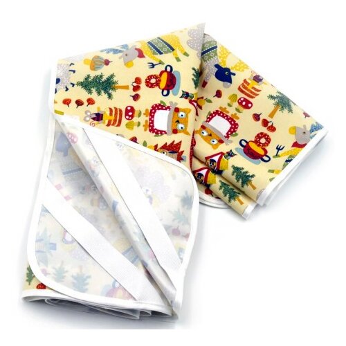 Наматрасник непромокаемый из микрофибры Лисы 60х120 см Желтый