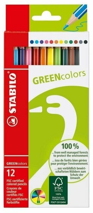 Набор карандашей цветных Stabilo "Green Colors" 12 цв - фото №9