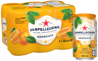 Газированный напиток Sanpellegrino Aranciata Апельсин, 0.33 л, 6 шт.