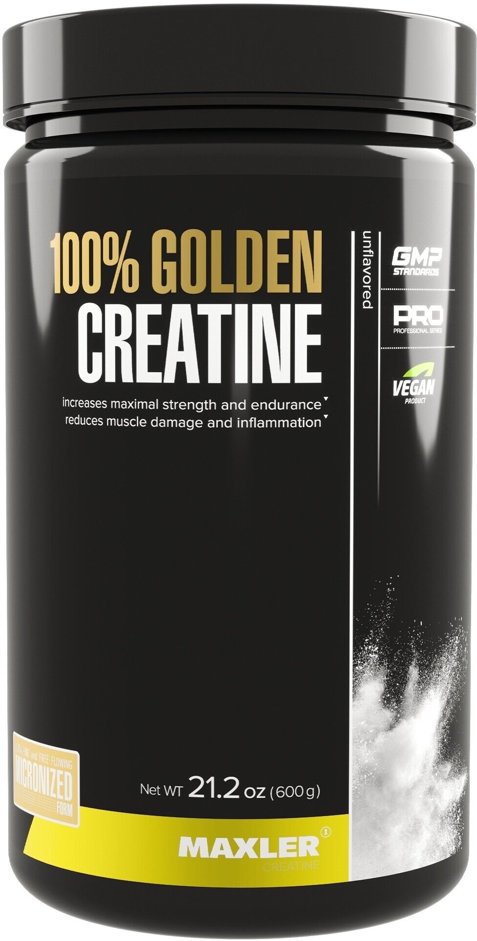 Микронизированный креатин MAXLER (USA) 100% Golden Micronized Creatine 600 г, Нейтральный