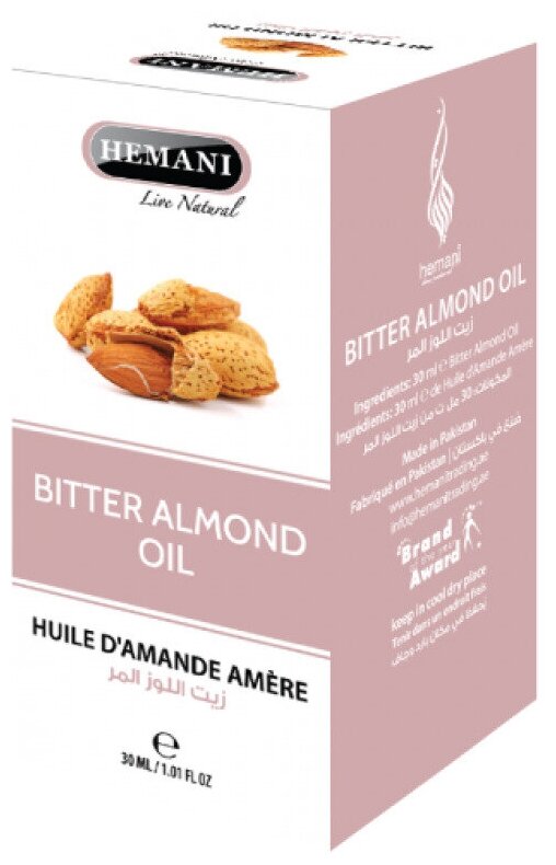 Масло горького Миндаля Хемани (Bitter Almond Oil Hemani), 30 мл.