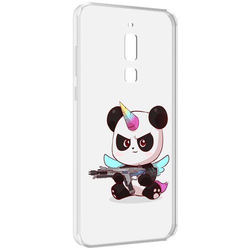 Чехол MyPads панда-единорог детский для Meizu M6T задняя-панель-накладка-бампер чехол mypads панда портрет для meizu m6t задняя панель накладка бампер