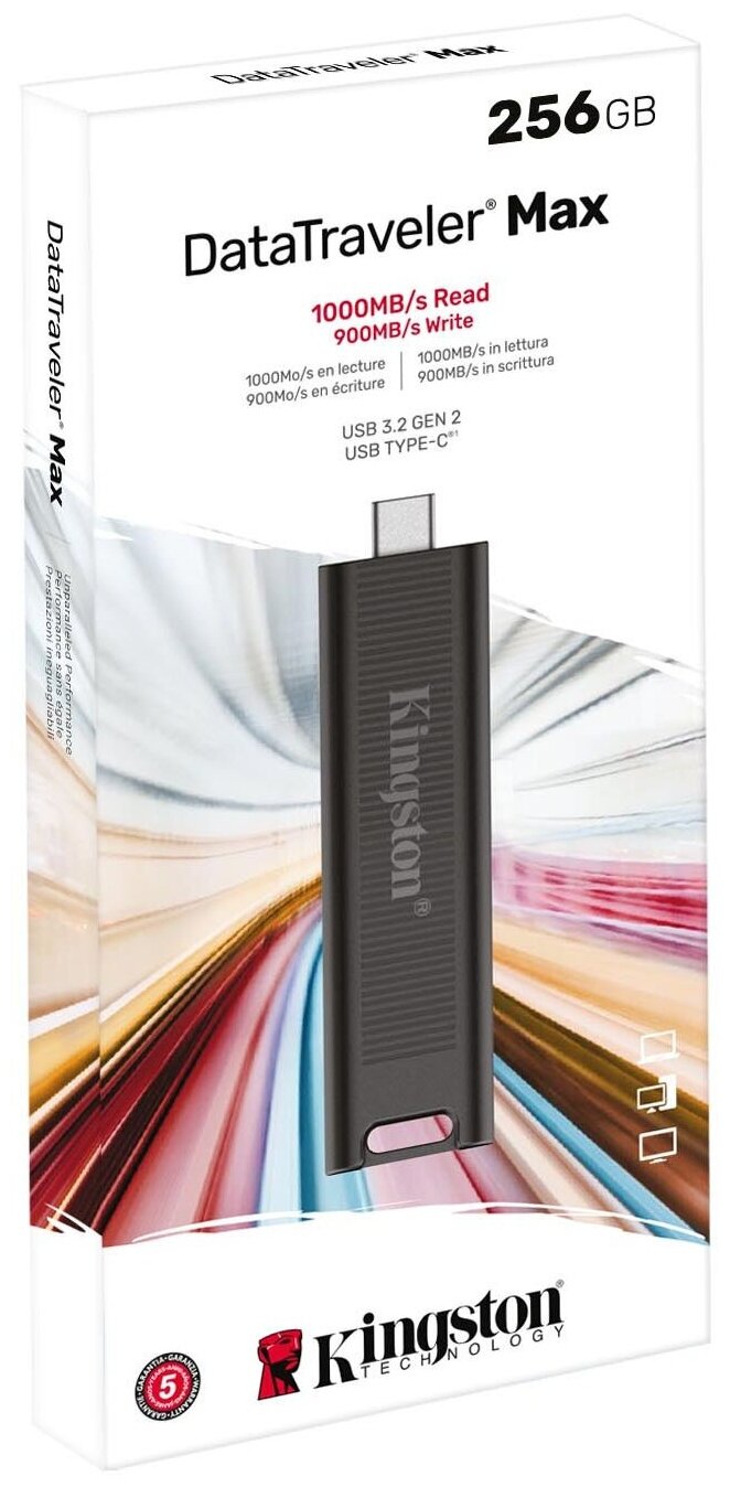 USB Flash Drive 256Gb - Kingston DataTraveler Max USB 3.2 Gen 2 / USB Type-C DTMAX/256GB