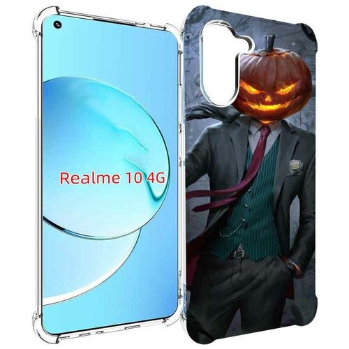 Чехол MyPads Тыква-убийца для Realme 10 задняя-панель-накладка-бампер