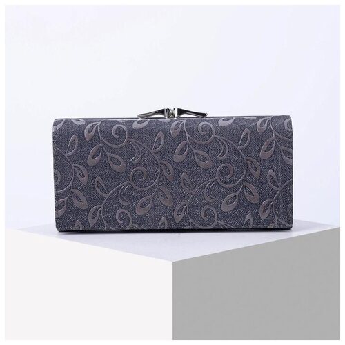 фото Кошелек жен 03-01-01, 19*3*9 см, 3 отд, д/карт, д/монет, 2 отд рамка, серый 6491255 сима-ленд