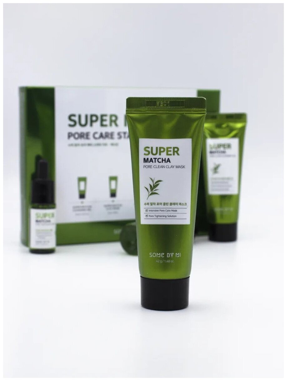 Набор: гель, маска, тонер, сыворотка Super matcha pore care starter kit Some By Mi 124мл PERENNEBELL Co., Ltd - фото №17