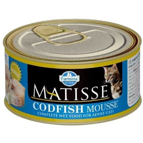 Корм влажный Farmina Matisse Codfish Mousse, для взрослых кошек, мусс с треской, 1020г ( 85г x 12 шт. )