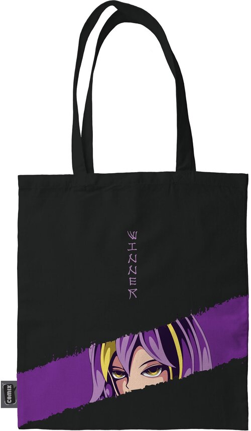 Сумка шоппер Comix , фактура гладкая, фиолетовый, черный