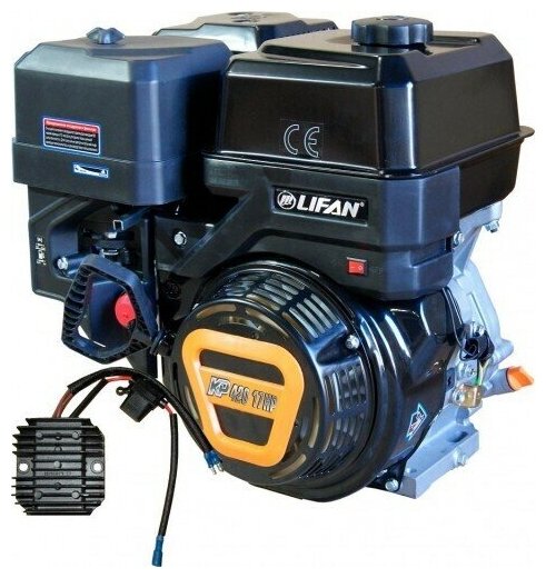 Двигатель бензиновый (17 л.с., вал 25 мм, 420см³, ручной стартер, катушка 3А) LIFAN KP420 3А (190F-T 3А) - фотография № 2