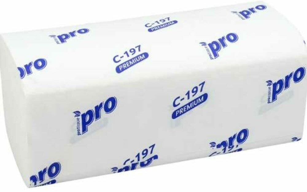 Protissue Полотенце бумажное листовое 2-сл 200 лист/уп 210x230 мм v-сложения белое Г-С197