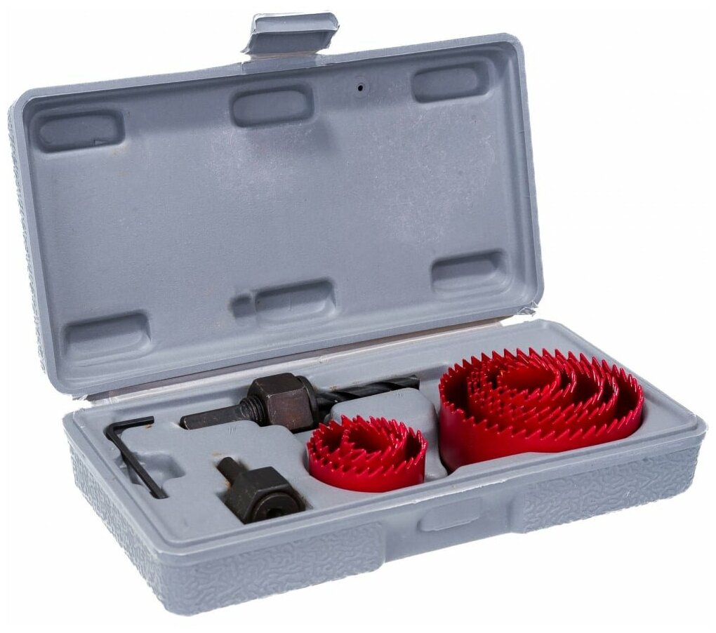 фото Набор кольцевых пил (коронок), 11 предметов 19/22/30/32/38/44/51/68, Стронг СTК-050, 1 шт.