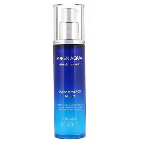 Missha Super Aqua Ultra Hyalron Serum Увлажняющая гиалуроновая сыворотка для лица, 50 мл