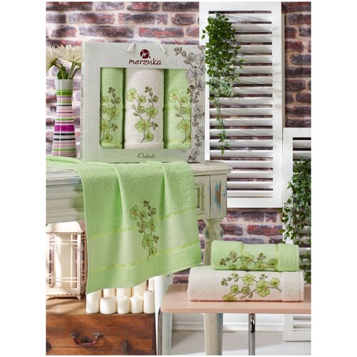 фото Oran merzuka полотенце didi цвет: молочный (50х90 см - 2 шт,70х140 см) br41083