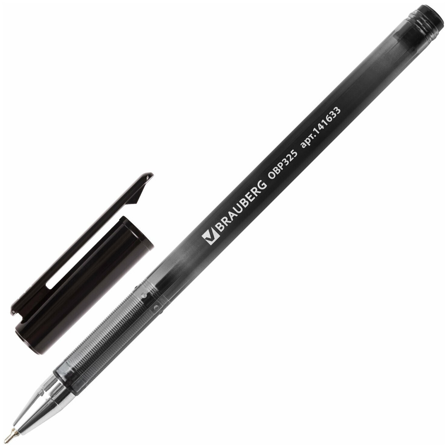 Ручка шариковая Brauberg масляная Profi-Oil, корпус с печатью, 0,7 мм, линия 0,35 мм, черная, 1 шт (141633)