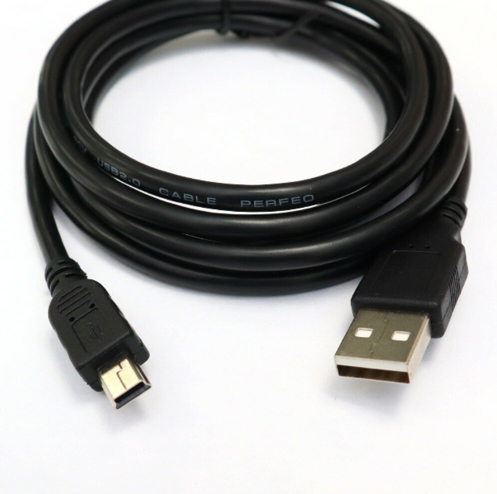 Кабель Perfeo USB - mini USB U4302, 1.8 м, черный